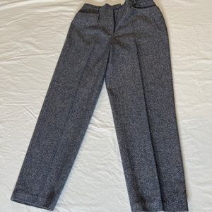 Vintage Talbots Women Navy Herringbone Wool Blend Pants Sz 10